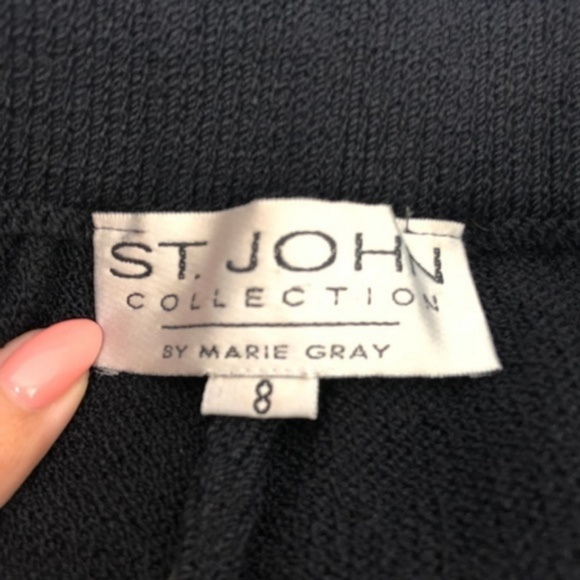 ST. JOHN Santana black knit pant #Q10 - Picture 6 of 6